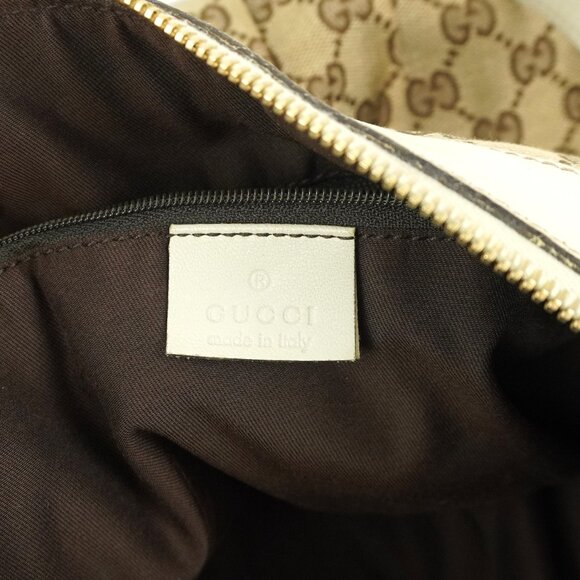 Vintage Gucci GG Supreme Abbey Shoulder Bag In Beige & White w/ Silver Hardware - Picture 8 of 14
